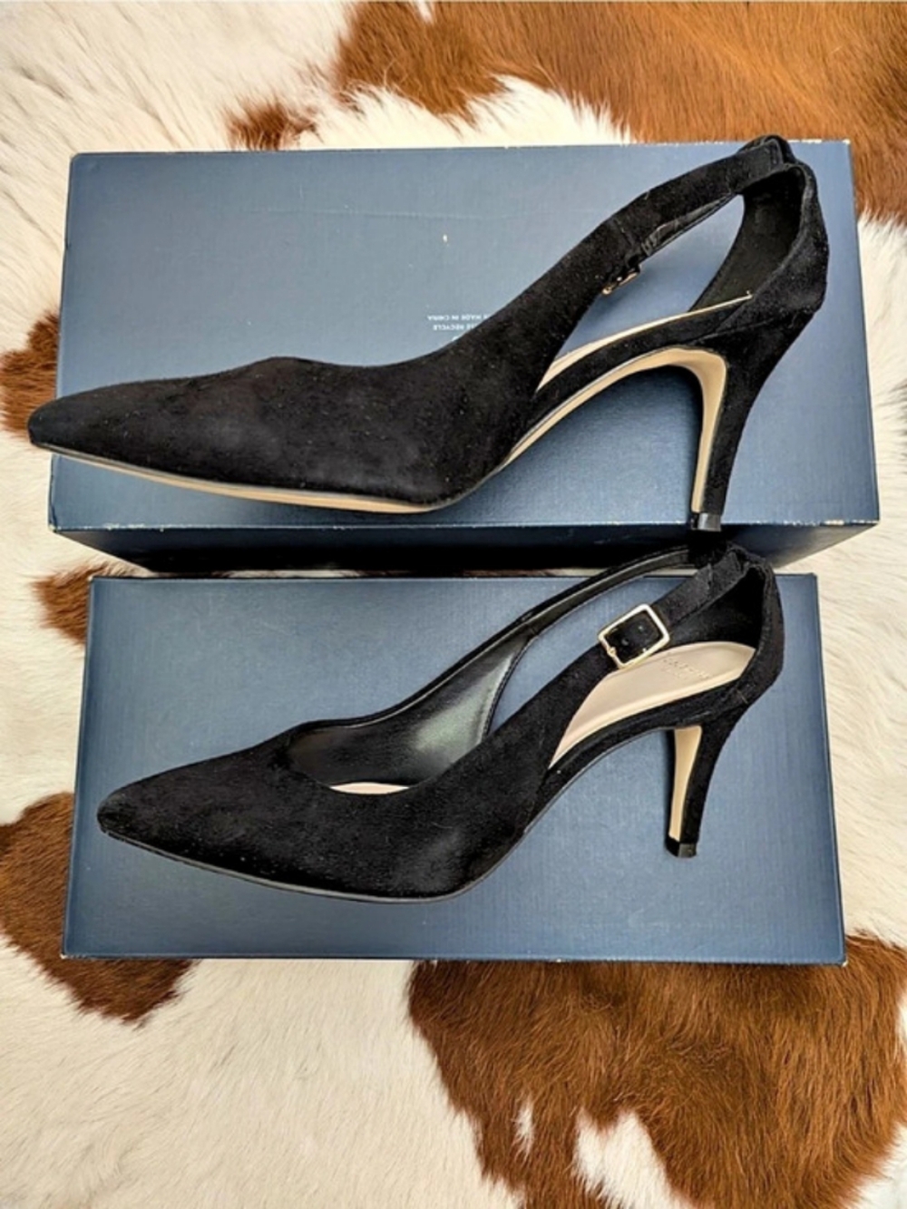 Cole Haan Pointed-Toe Slingback Heels Black US 7.5